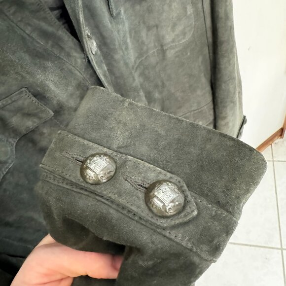 JOHN VARVATOS Oxide Grey Goat Suede Officer's Jacket (sz. 50) MSRP $2298 - Picture 5 of 12